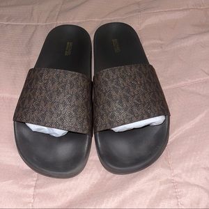 Brown Michael Kors Slides